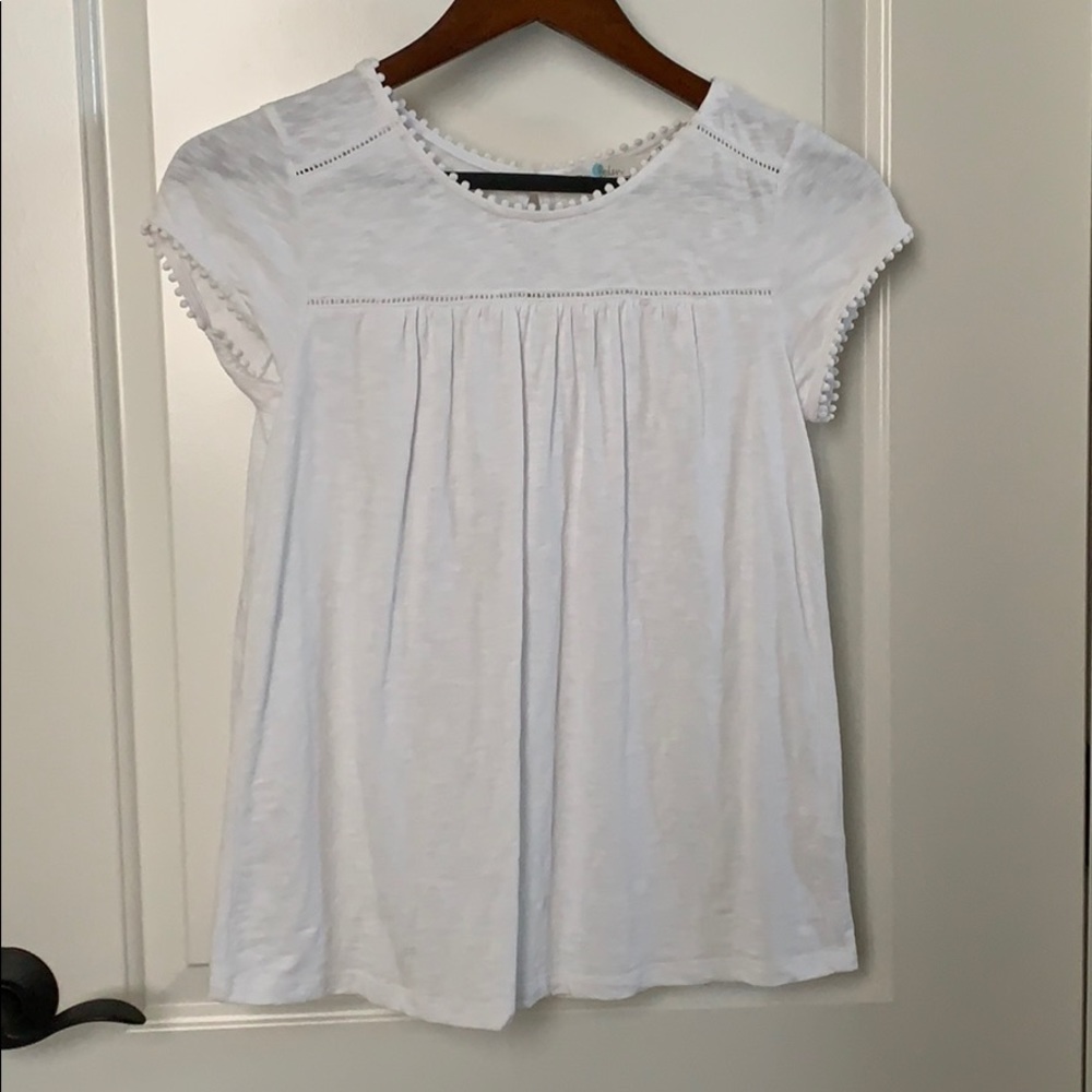 Boden White Swing Tee, Button Back. SZ US2